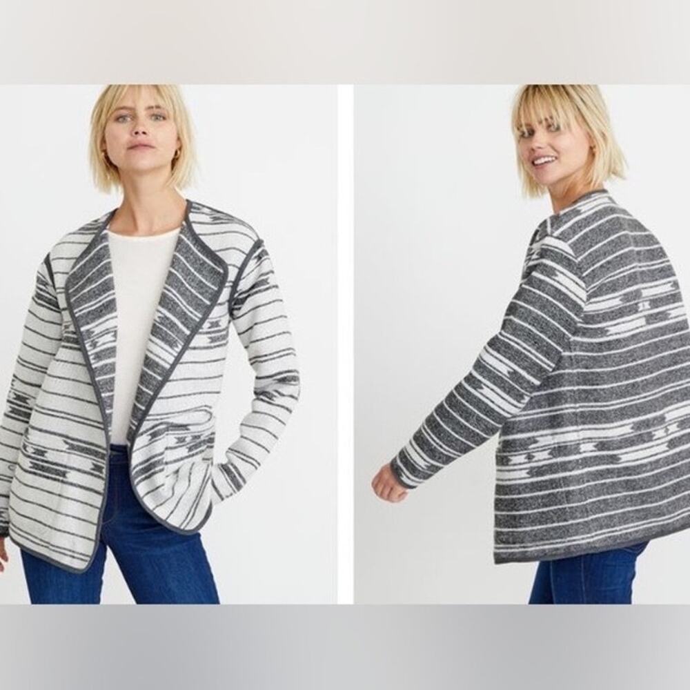 Marine Layer Mariela Aztec Reversible Jacket Gray White Sz XS Nice Cond!